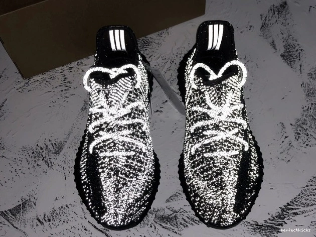 (Reflective) Boost - Static Black 350 V2 Adidas Yeezy FU9007 0712